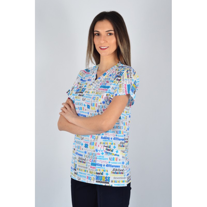 Desenli Tek Üst Nurse