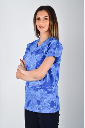 Desenli Tek Üst Petrol Yazılar