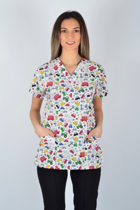 Desenli Tek Üst Arabalar