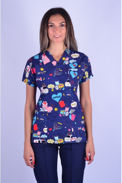 Likralı Desenli Tek Üst