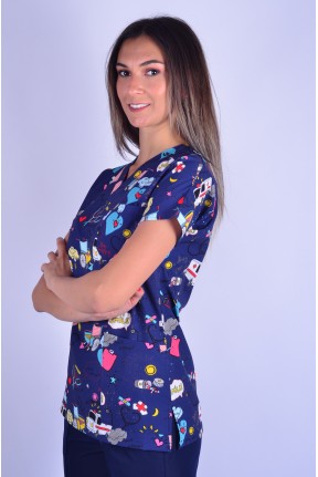 Likralı Desenli Tek Üst