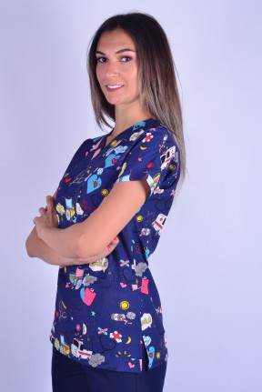 Likralı Desenli Tek Üst