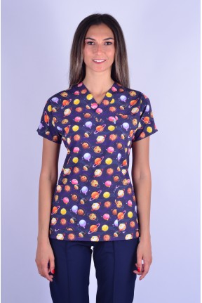 Likralı Desenli Tek Üst