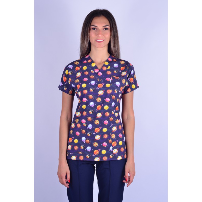 Likralı Desenli Tek Üst