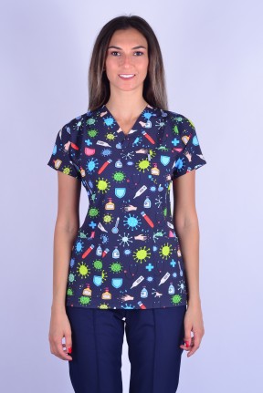 Likralı Desenli Tek Üst