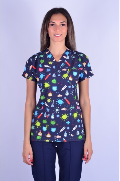 Likralı Desenli Tek Üst