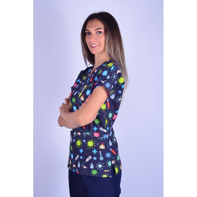 Likralı Desenli Tek Üst