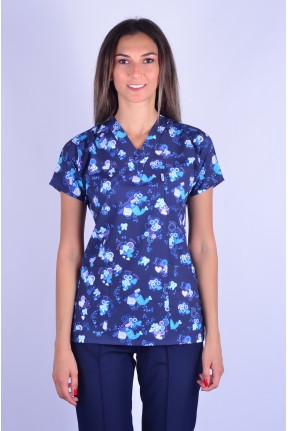 Likralı Desenli Tek Üst