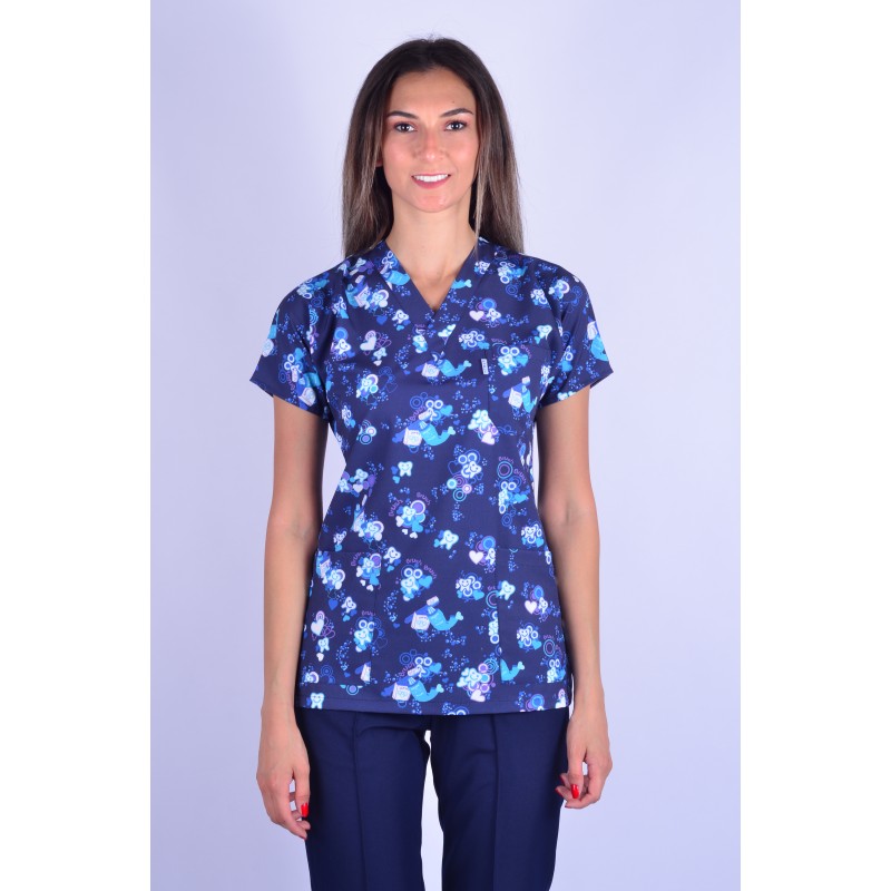 Likralı Desenli Tek Üst