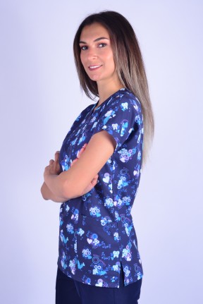 Likralı Desenli Tek Üst