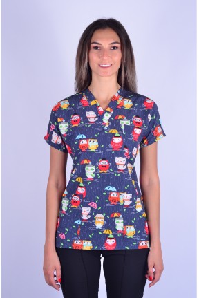 Likralı Desenli Tek Üst