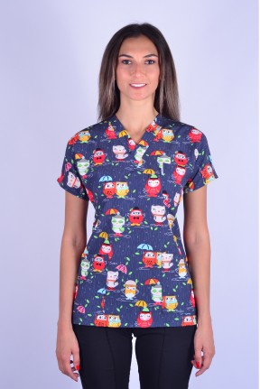 Likralı Desenli Tek Üst