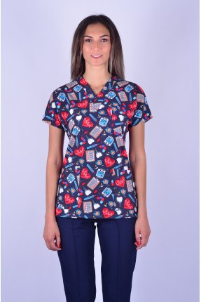 Likralı Desenli Tek Üst