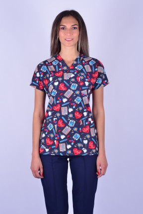 Likralı Desenli Tek Üst