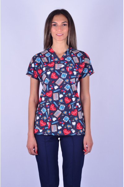 Likralı Desenli Tek Üst