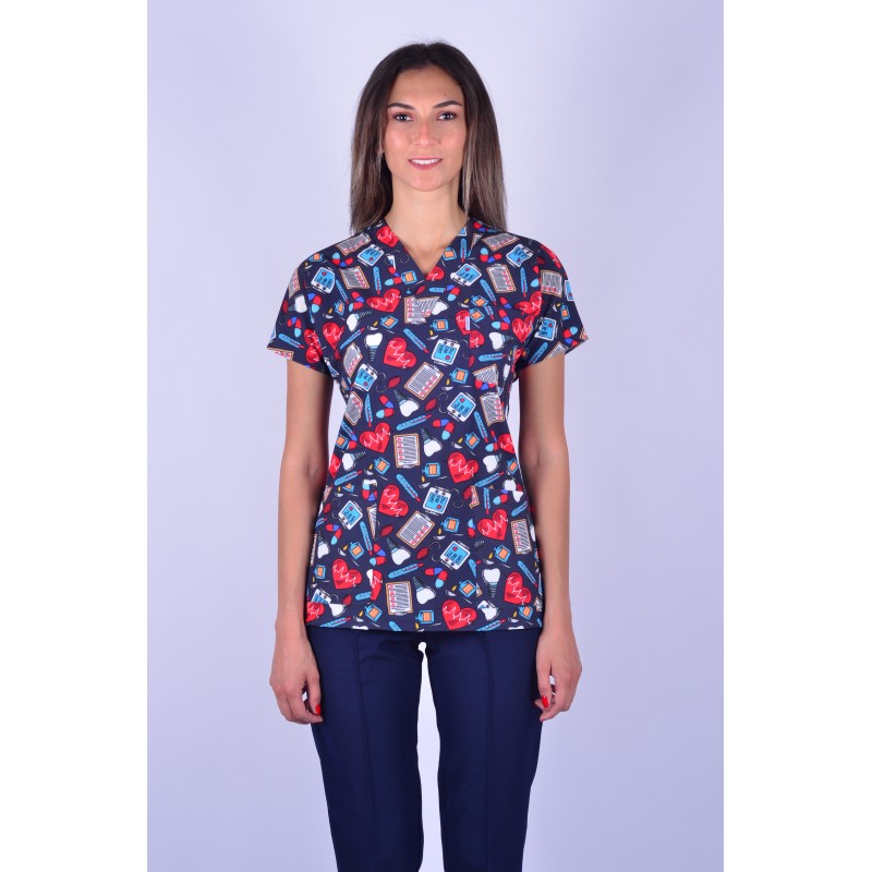 Likralı Desenli Tek Üst