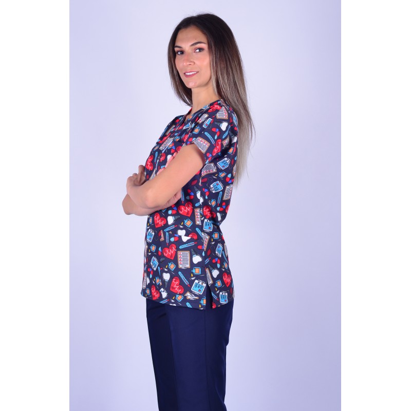 Likralı Desenli Tek Üst