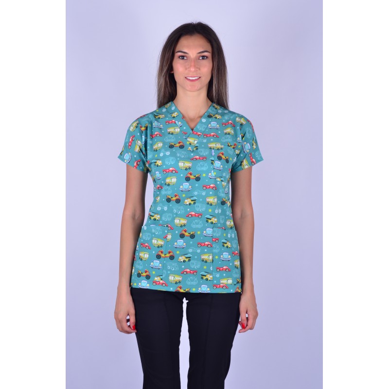 Likralı Desenli Tek Üst