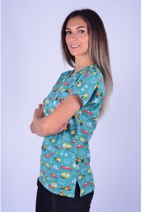 Likralı Desenli Tek Üst