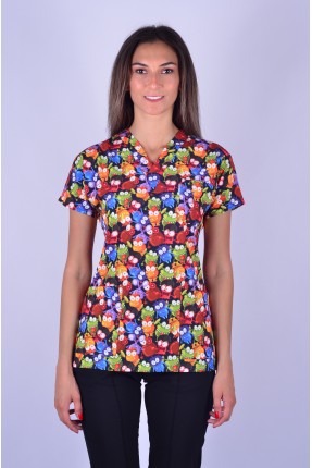 Likralı Desenli Tek Üst