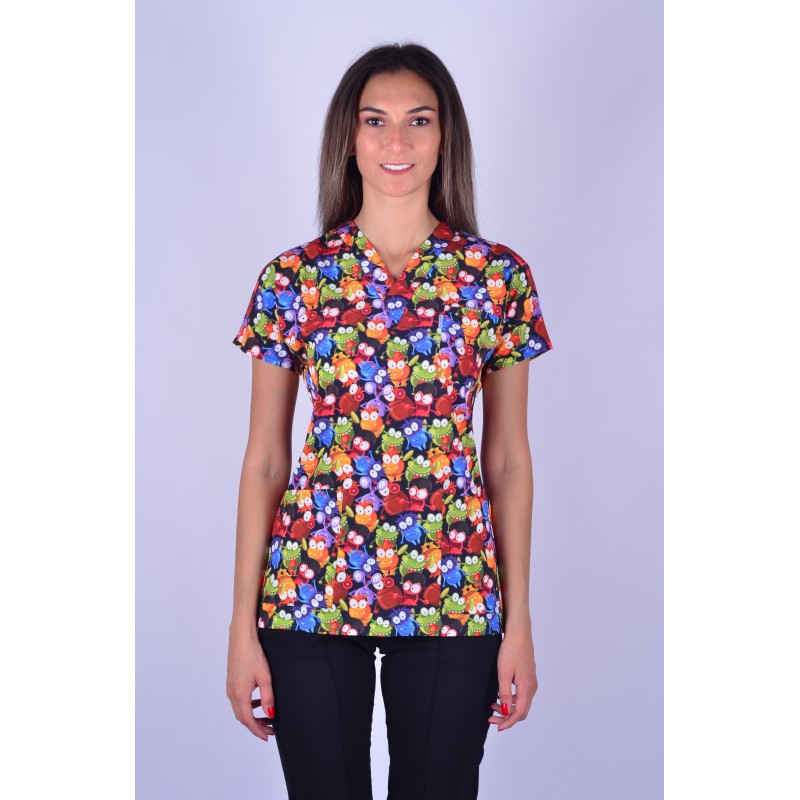 Likralı Desenli Tek Üst