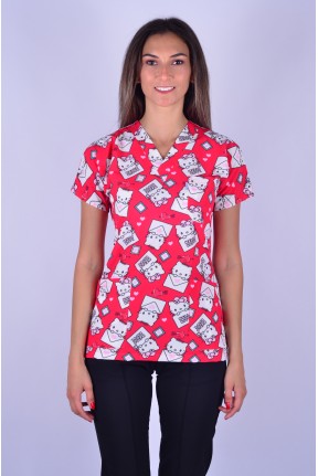 Likralı Desenli Tek Üst