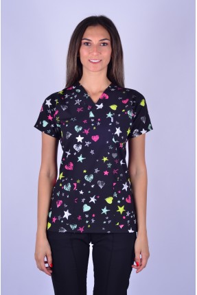 Likralı Desenli Tek Üst