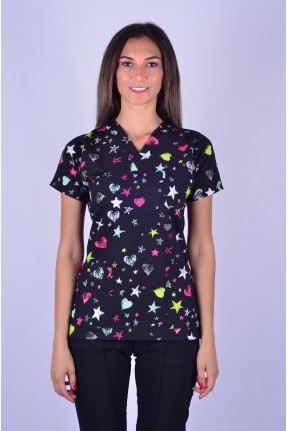 Likralı Desenli Tek Üst