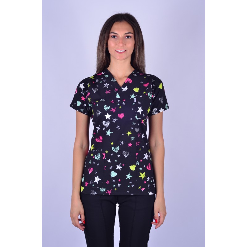 Likralı Desenli Tek Üst