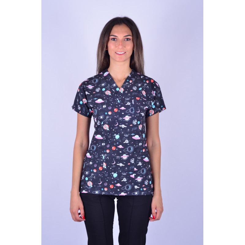 Likralı Desenli Tek Üst