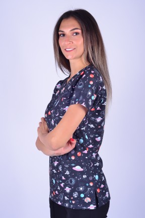 Likralı Desenli Tek Üst