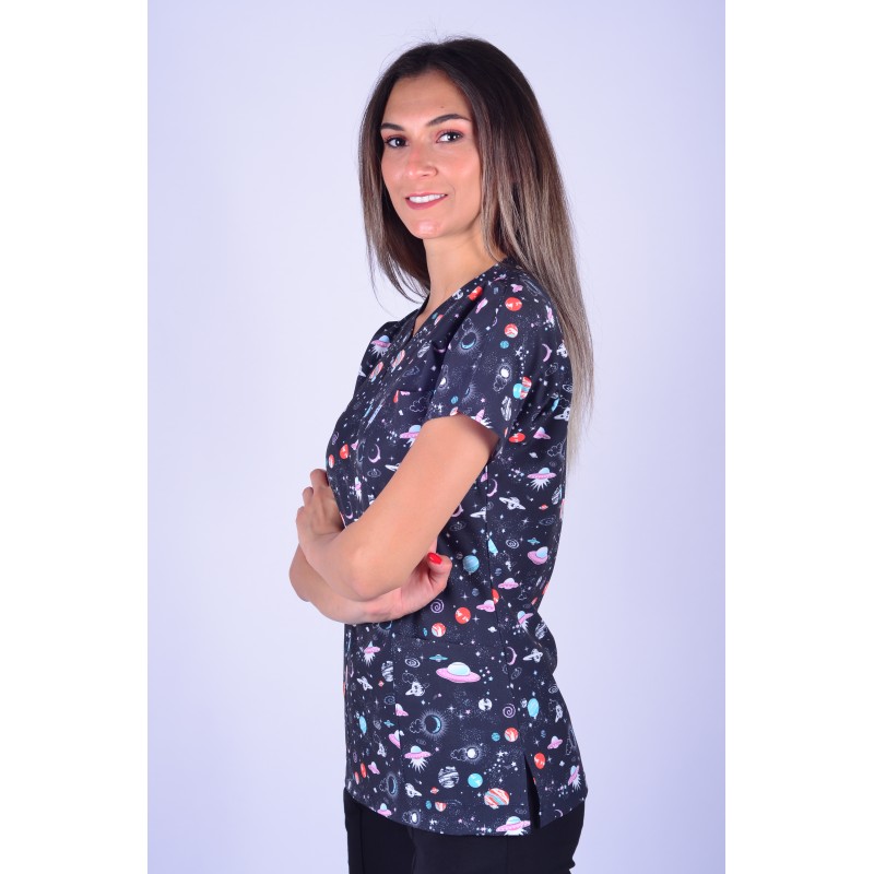 Likralı Desenli Tek Üst