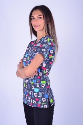 Likralı Desenli Tek Üst