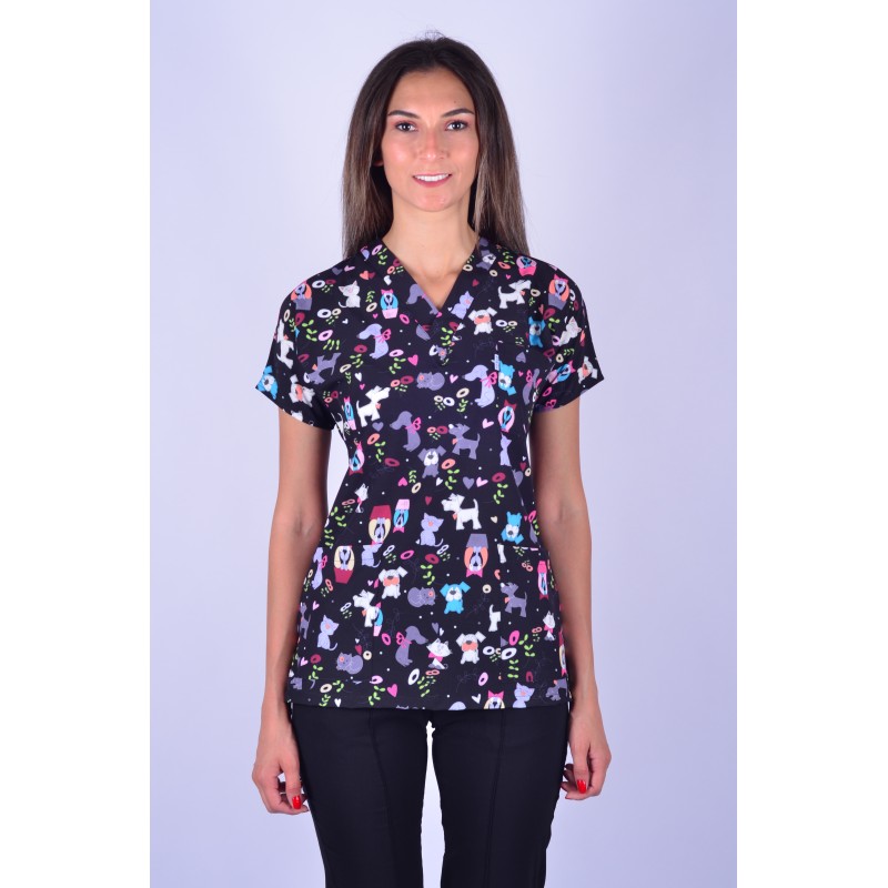 Likralı Desenli Tek Üst