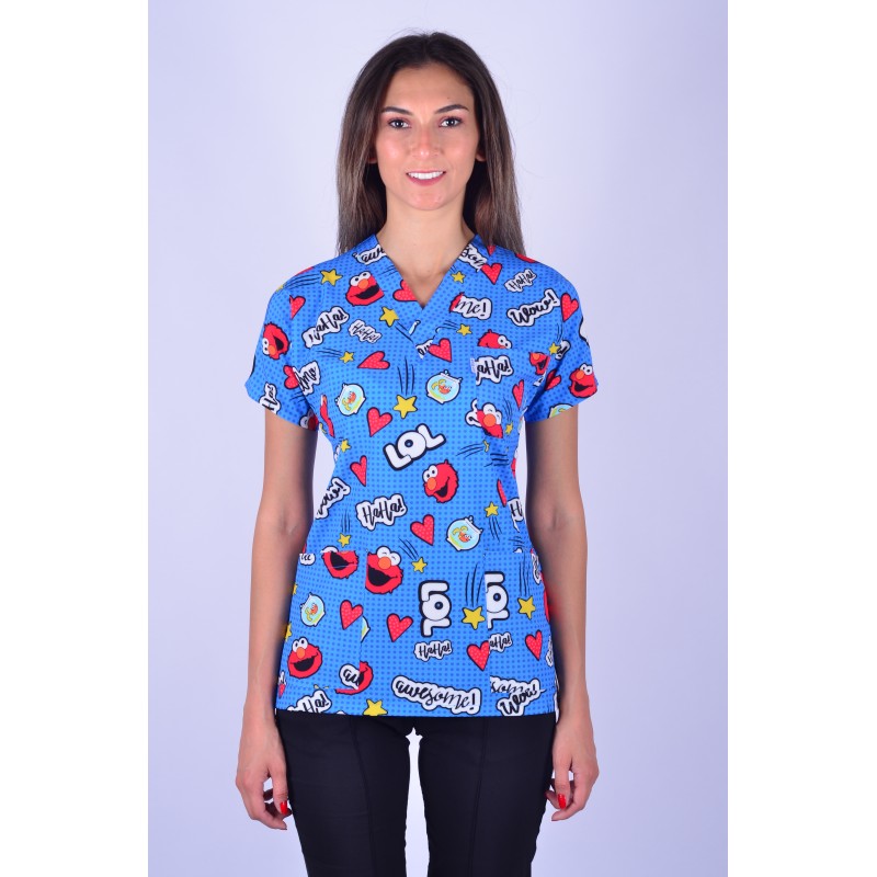 Likralı Desenli Tek Üst