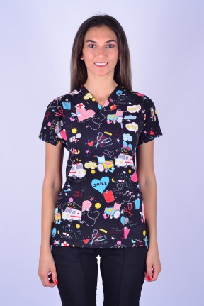 Likralı Desenli Tek Üst