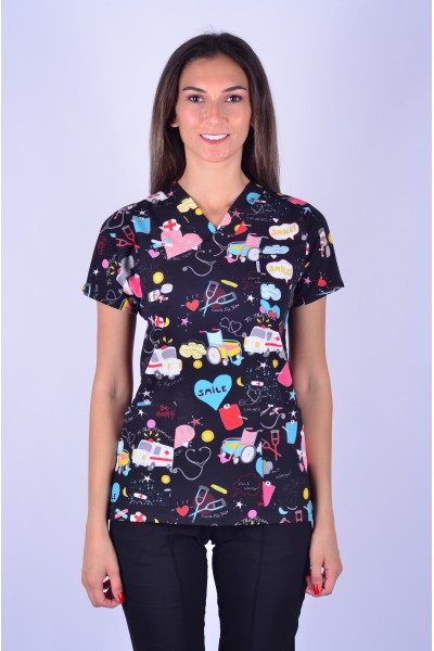 Likralı Desenli Tek Üst