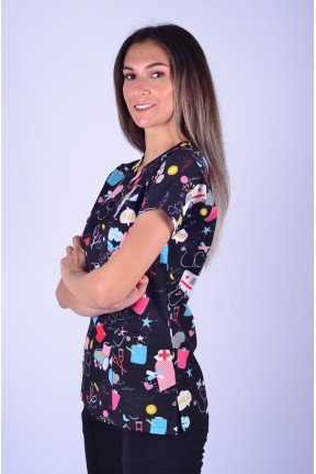 Likralı Desenli Tek Üst