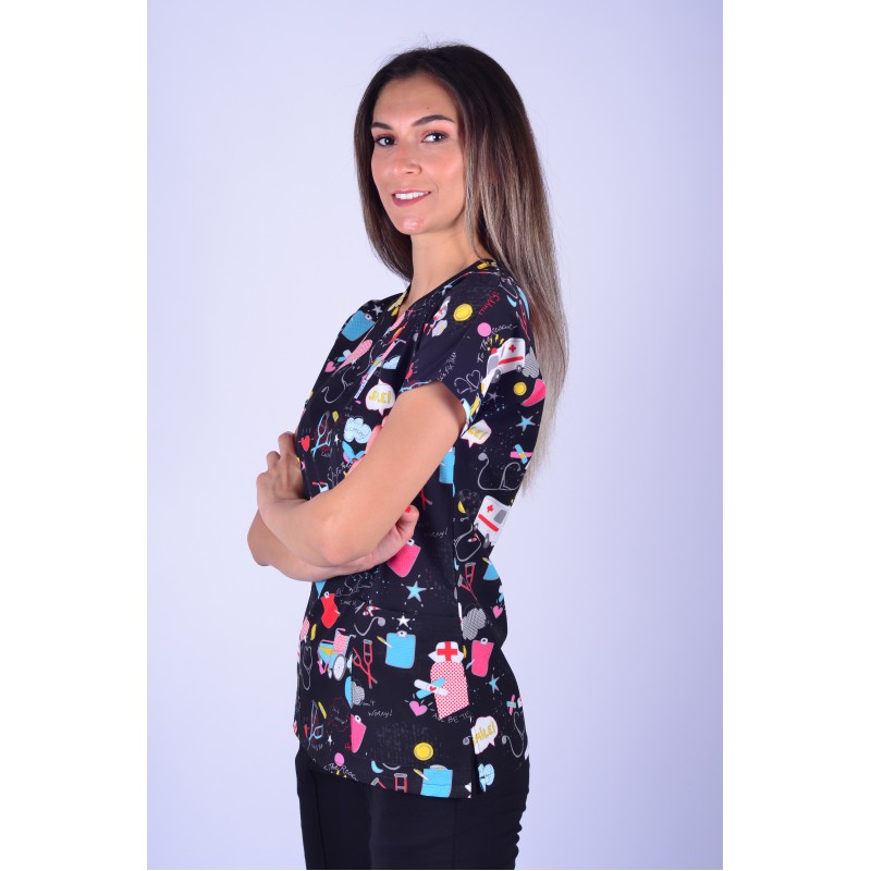 Likralı Desenli Tek Üst