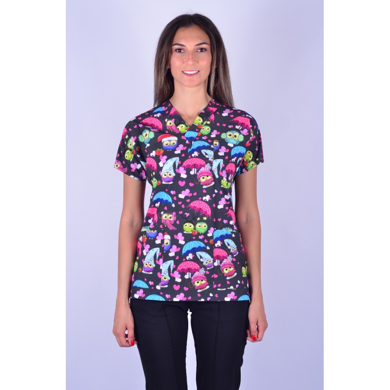 Likralı Desenli Tek Üst