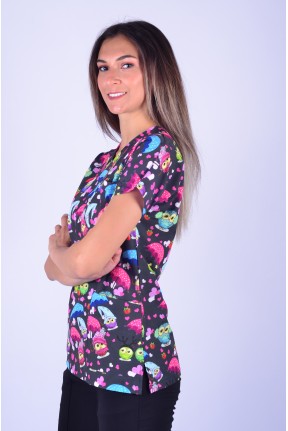 Likralı Desenli Tek Üst