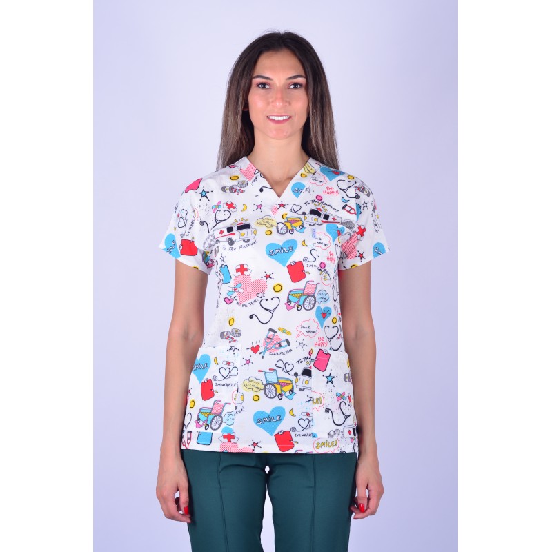 Likralı Desenli Tek Üst