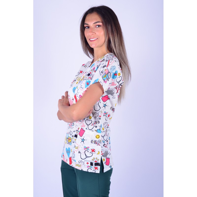 Likralı Desenli Tek Üst