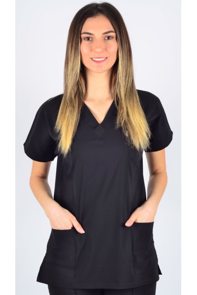 K-Flex  Likralı Siyah Tek Üst