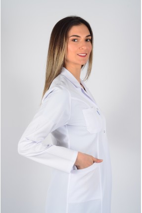 Uzun Kol Ceket Yaka Maxi Boy Önlük